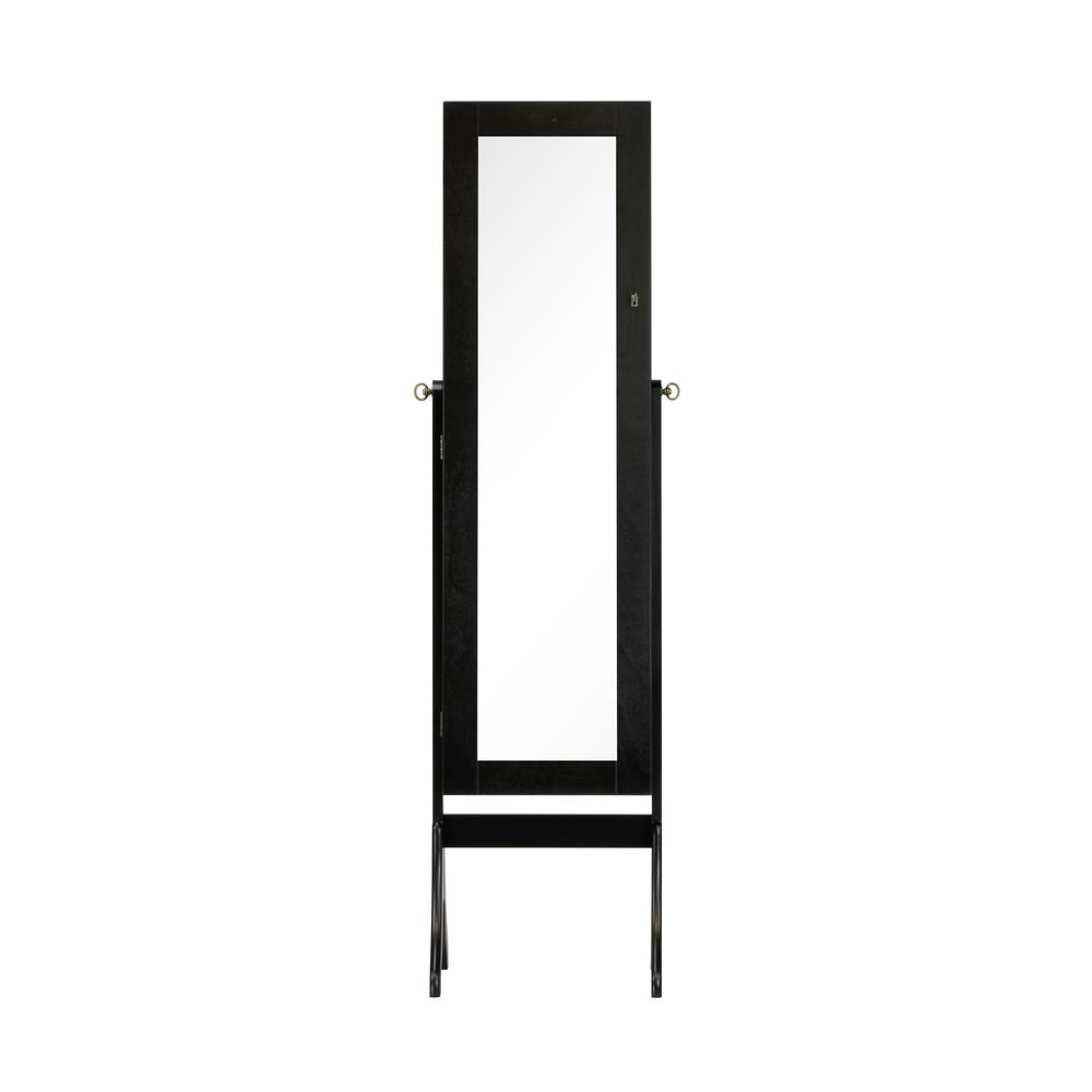 Jewelry Armoires Bedroom Furniture The Home Depot Standing Jewelry Armoire In Black