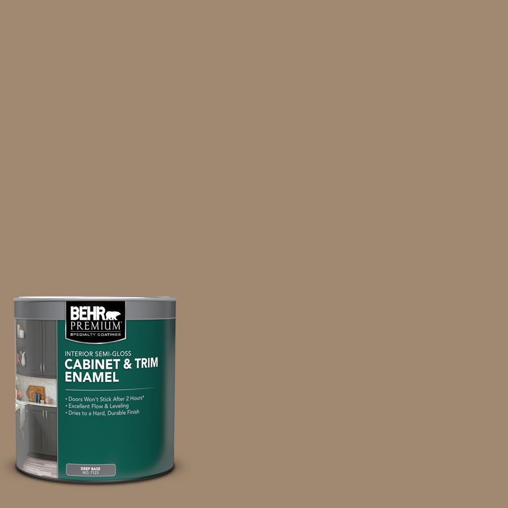 BEHR PREMIUM 1 qt. 700D5 Toffee Crunch SemiGloss Enamel Interior
