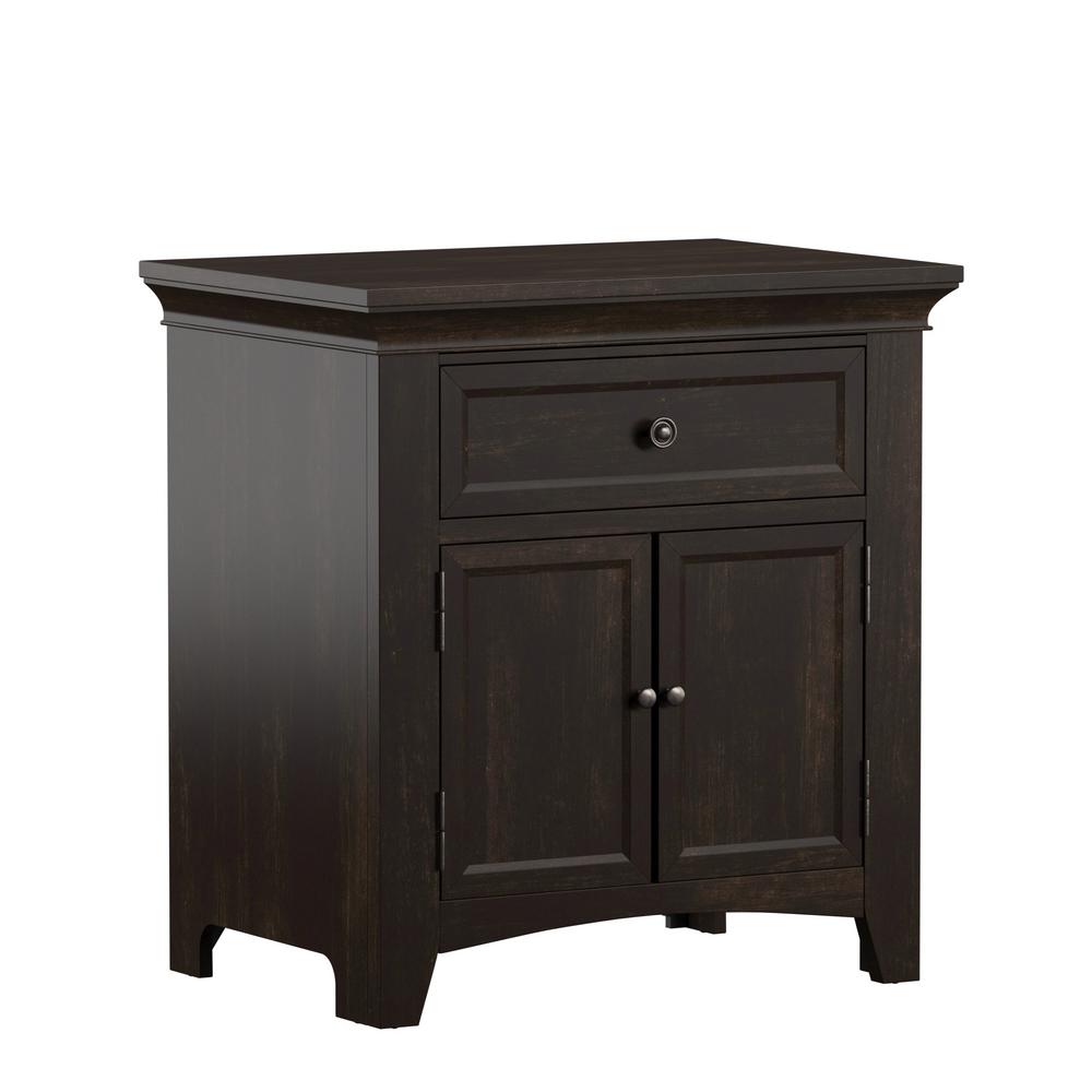 Sauder New Grange 1 Drawer Vintage Oak Nightstand 423703 The Home Depot