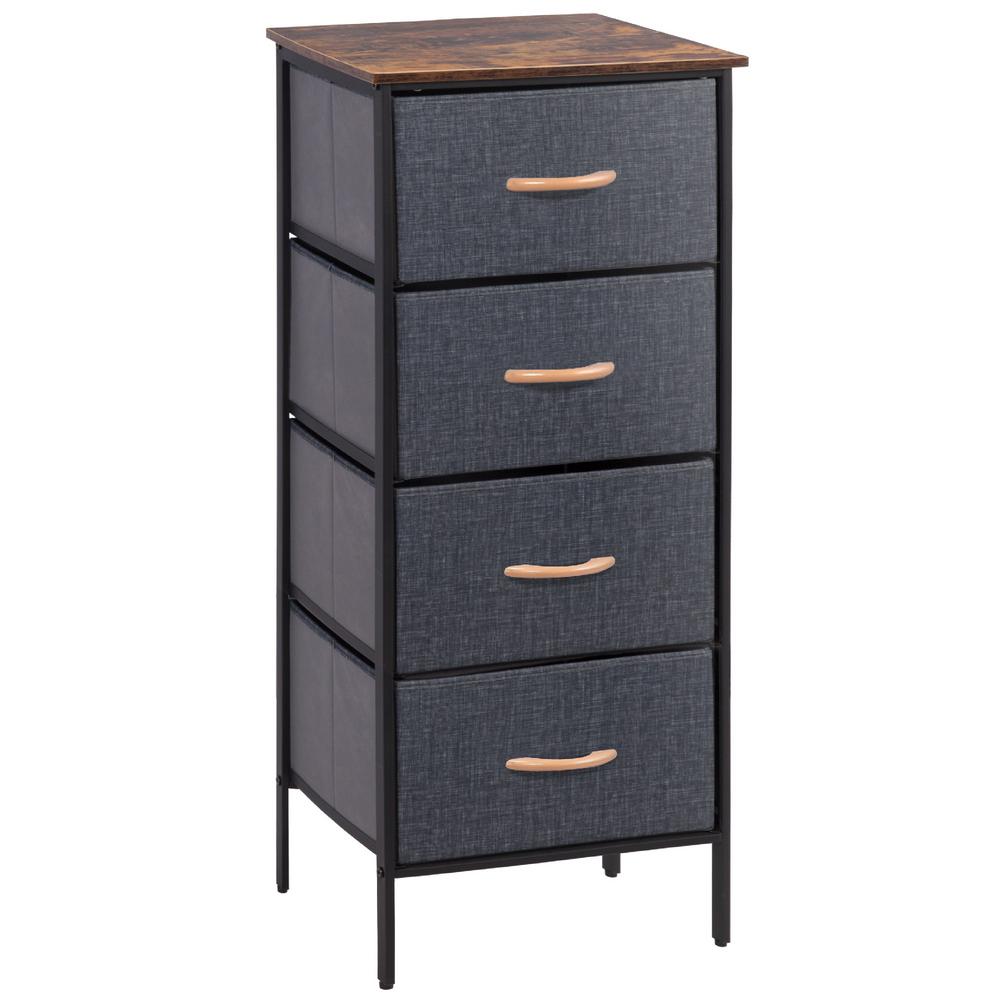 Bizroma 4-Drawer Dark Grey Vertical Fabric Dresser for Bedroom 40.87 in ...