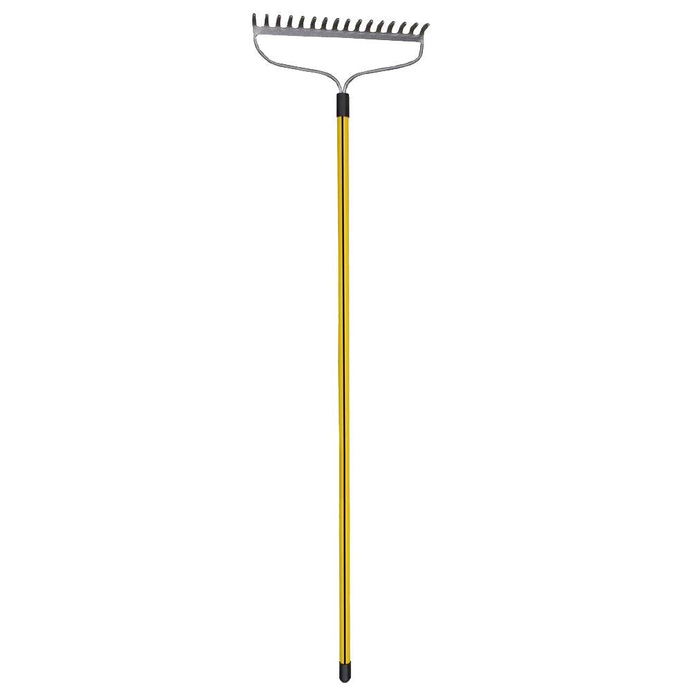 Nupla Heavy Duty 16-Tine Bow Style Rake with 60 inch Classic Fiberglass Handle by Nupla