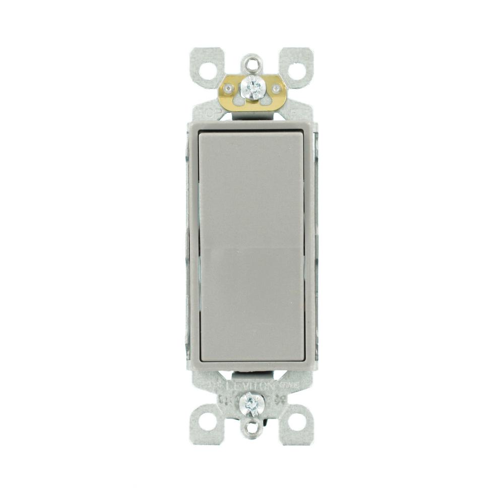 Leviton Decora 15 Amp SinglePole AC Quiet Switch, GrayR67056012GS