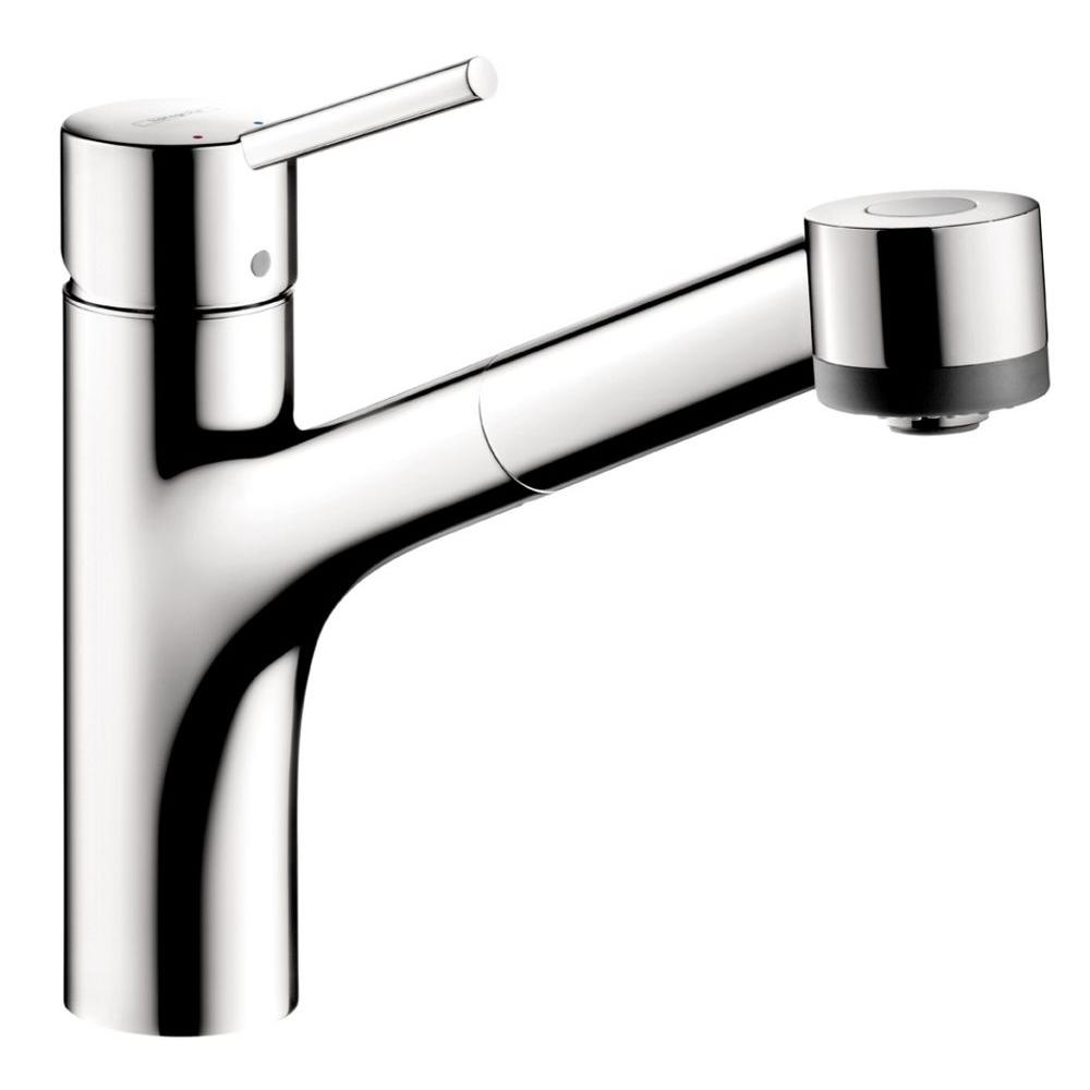 Hansgrohe Talis S Single Handle Pull Out Sprayer Kitchen Faucet In Chrome 06462000 The Home Depot