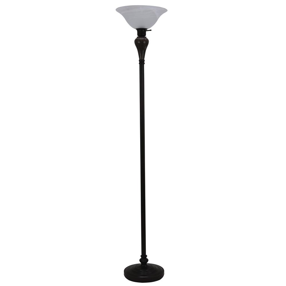 Decor Therapy Arthur 70 In Bronze Floor Lamp With Glass Shade
