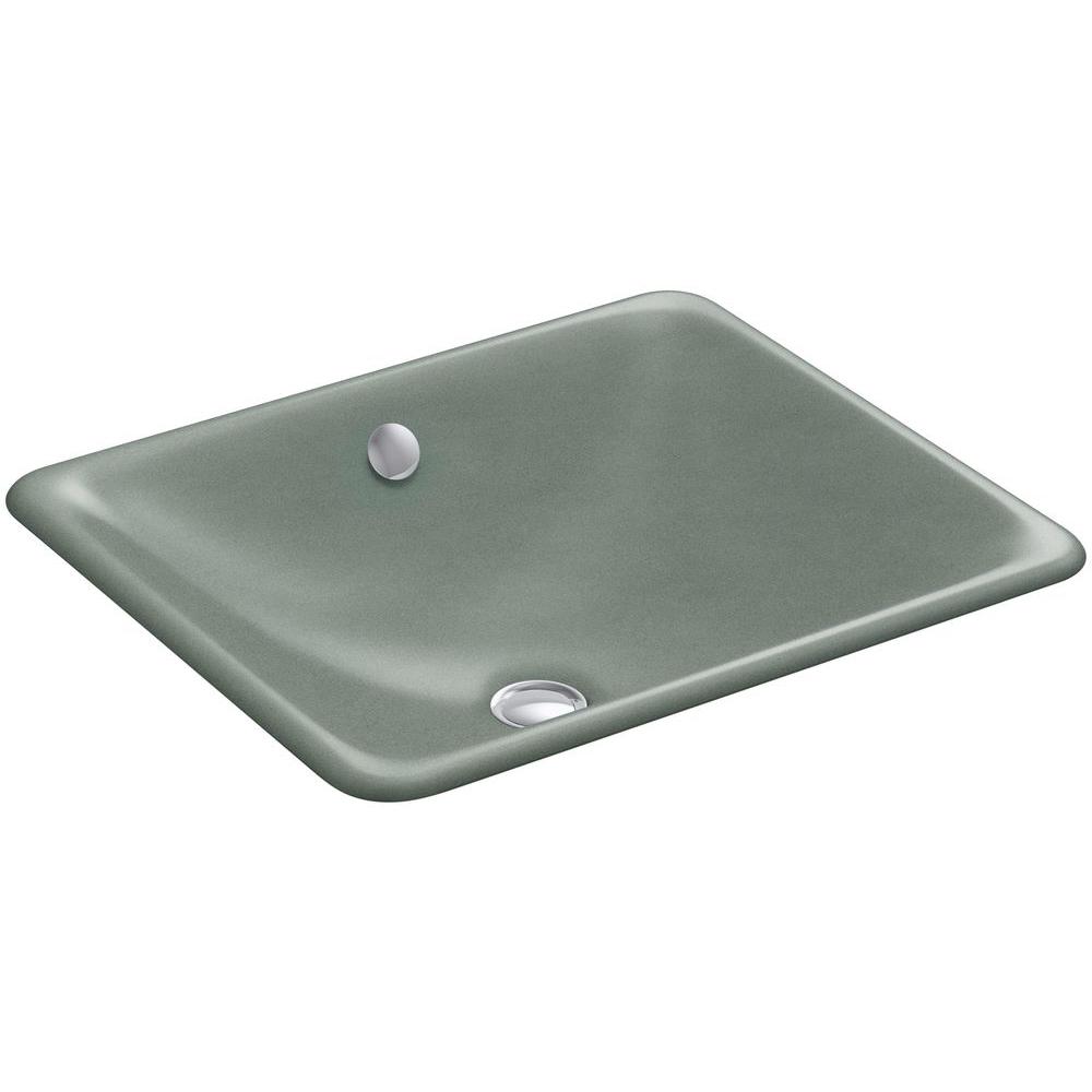 KOHLER Iron Plains DualMounted Cast Iron Bathroom Sink in Basalt with