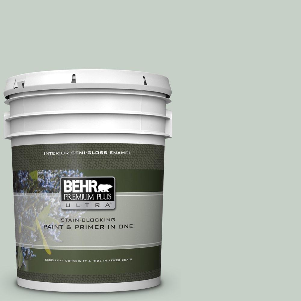 BEHR Premium Plus Ultra 5 gal. N4002 Frosted Sage SemiGloss Enamel