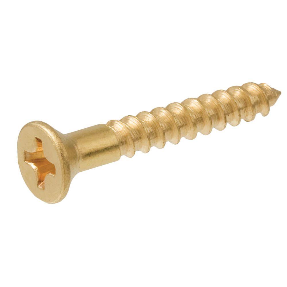 No Slotted Round Solid Brass 10 RD Wood Screws.