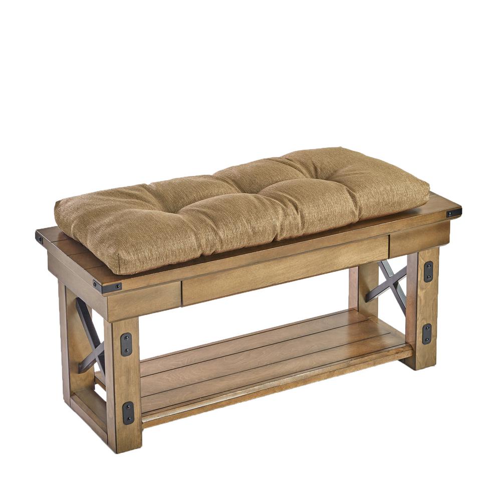 The Gripper Tufted 36 In Omega Gold Universal Bench Cushion