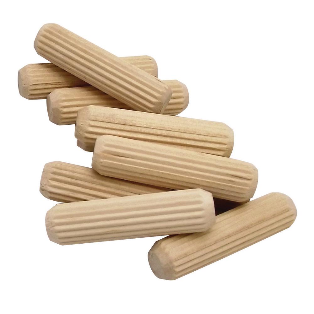 100, 10mm x 50mm Hardwood DOWELS GROOVED Fluted PIN Wooden Wood Beech Dowel Certified