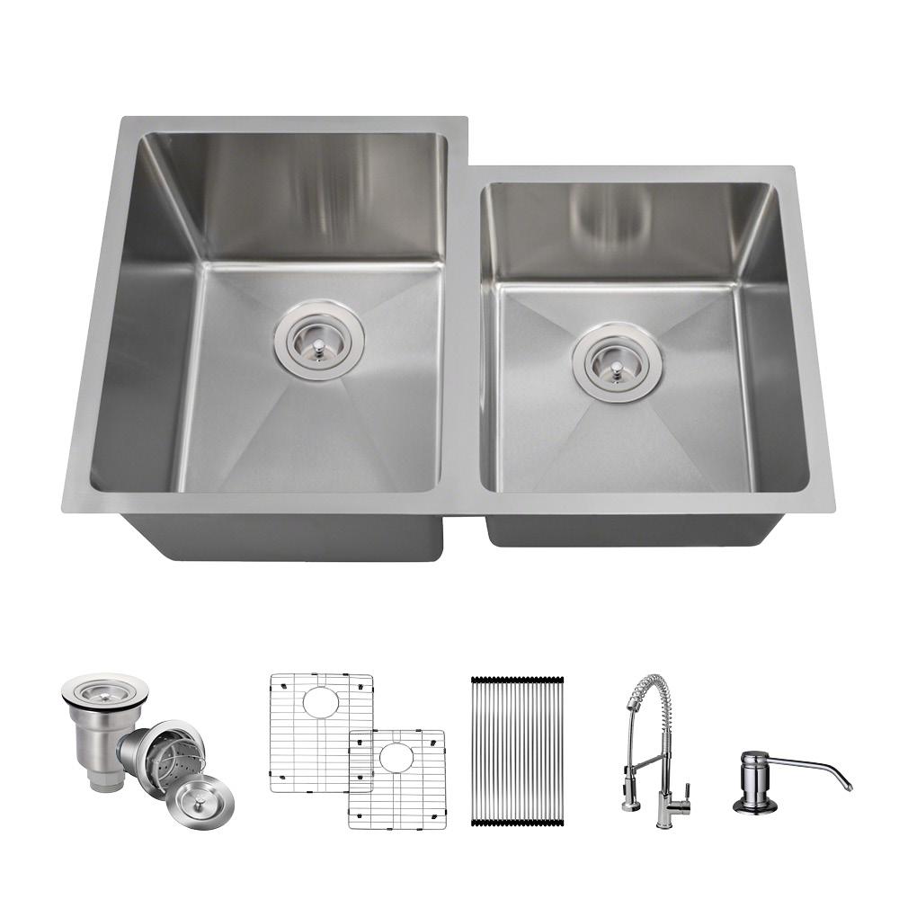 Mr Direct All In One Undermount Stainless Steel 31 25 In Double
