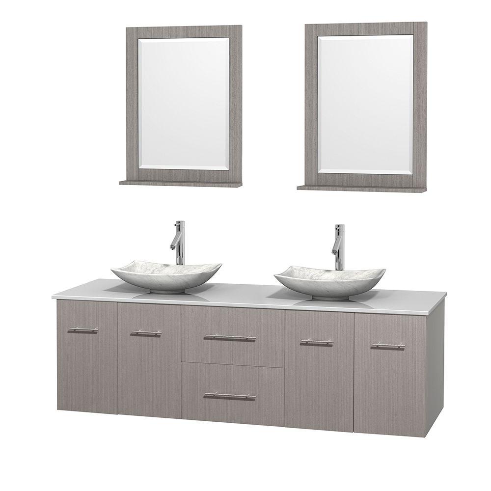 Wyndham Collection Centra 72 In Double Vanity Gray Oak With Wyndham Collection Centra 72 In Double Vanity Gray Oak With Solid Surface