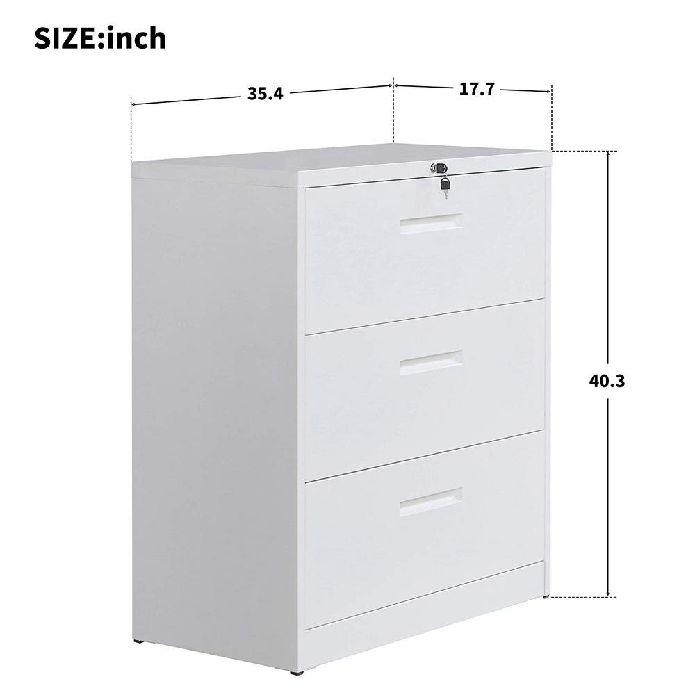 Office Products Office Furniture Accessories Merax Lateral File Cabinet 2 Drawer Locking Filing Cabinet 3 Drawers Metal Organizer With Heavy Duty Hanging File Frame For Legal Business Files Office Home