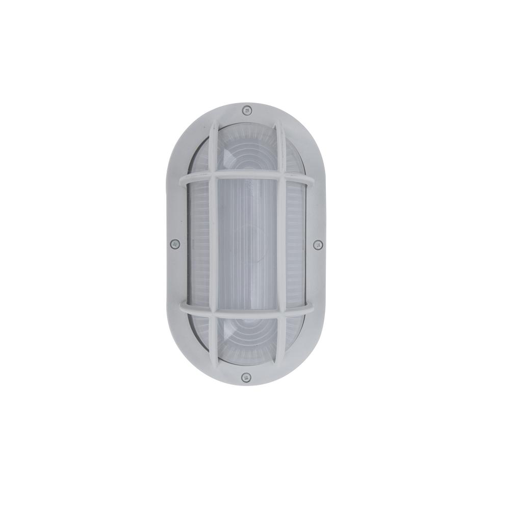 Lutec Coastal San Diego White Outdoor Integrated LED Bulkhead Wall Lantern