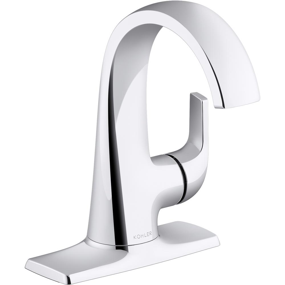 KOHLER Cursiva Single Hole SingleHandle Bathroom Faucet in Polished