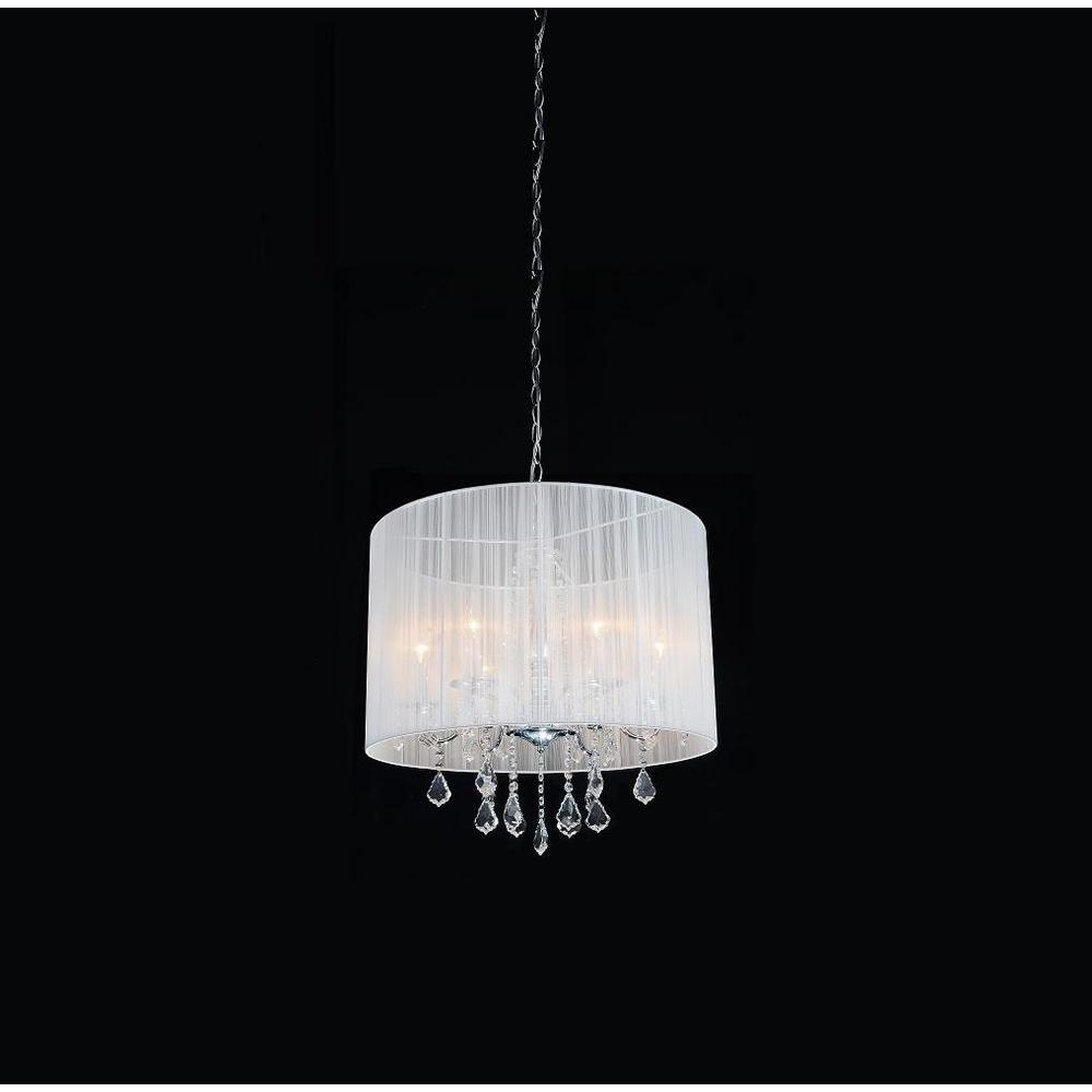 CWI Lighting Sheer 6Light Chrome Chandelier with White Shade5002P24C