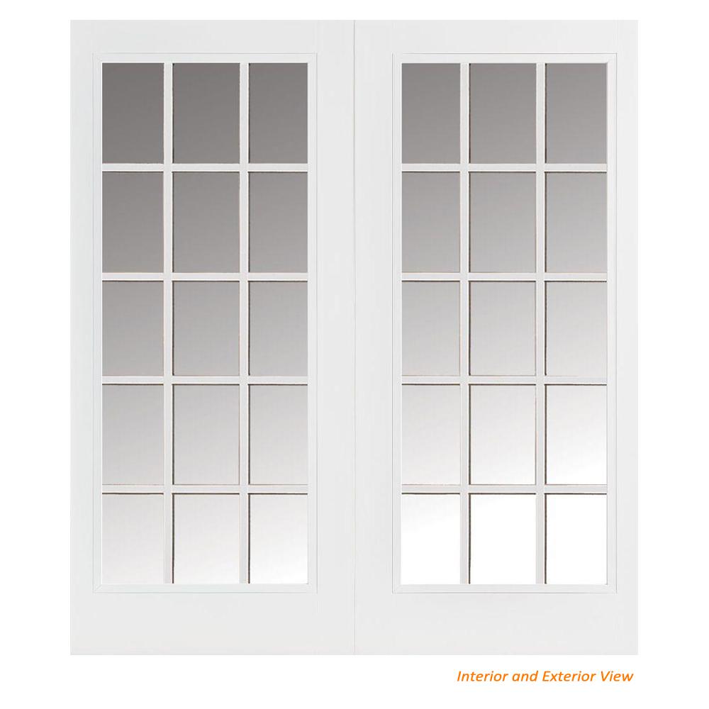 Masonite 72 in. x 80 in. Prehung RightHand Inswing 15 Lite Primed