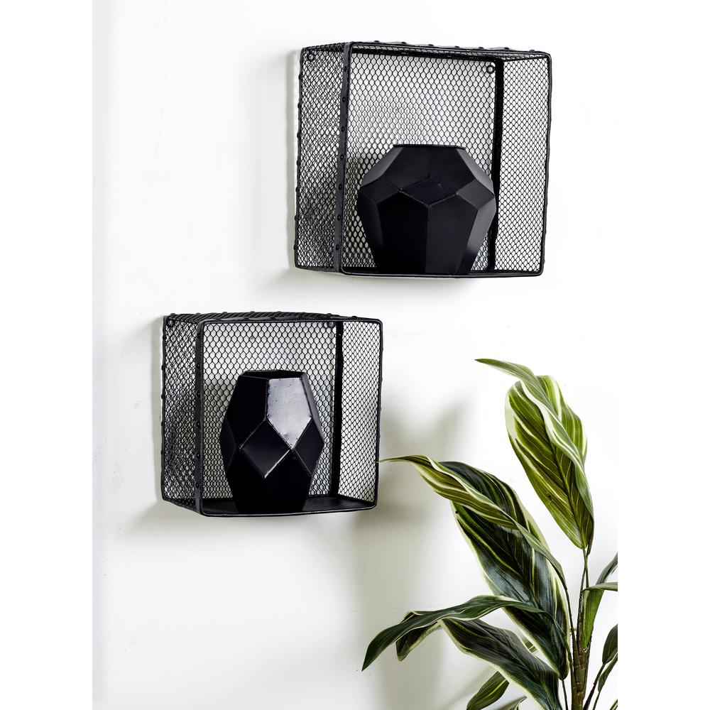 Square Iron Wire Frame Wall Baskets Set Of 3
