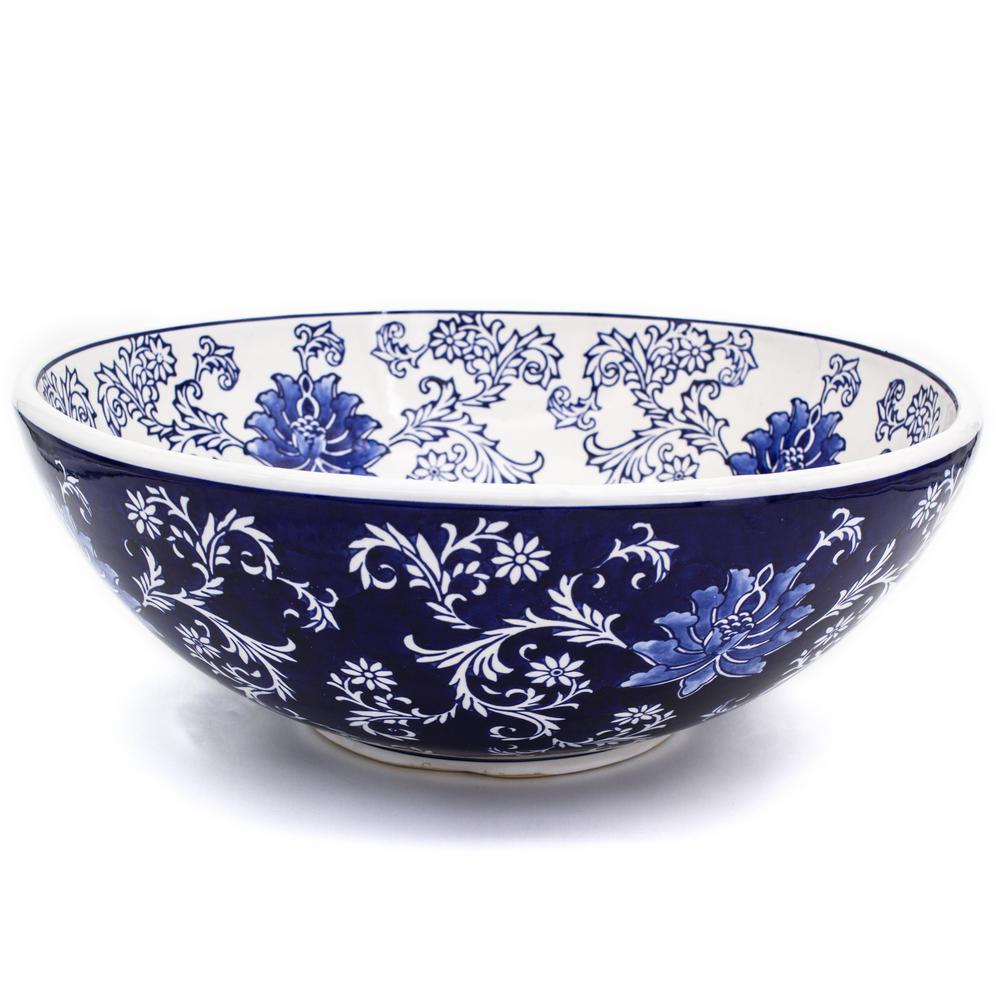 Unbranded Blue Garden Decorative Fruit Bowl 32028 The Home Depot
