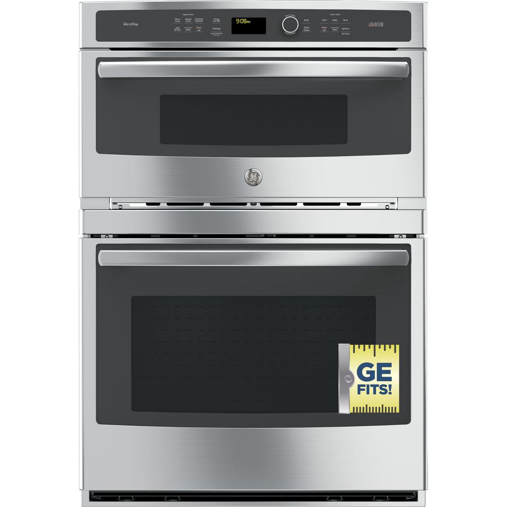 Ge Profile 30 In Electric Convection Wall Oven With Built Advantium Microwave Stainless Steel