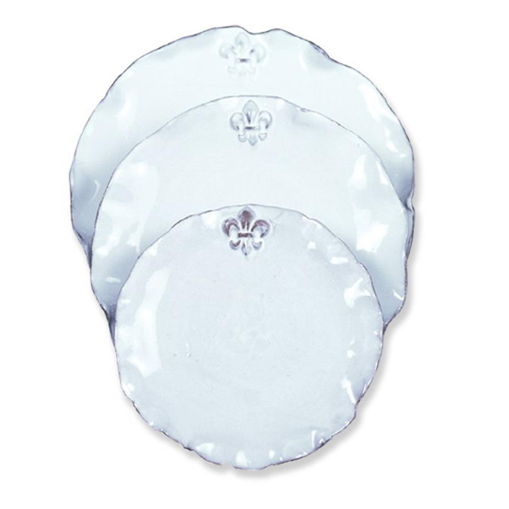 Fleur De Lis White Ceramic Salad Plate Set Of 4
