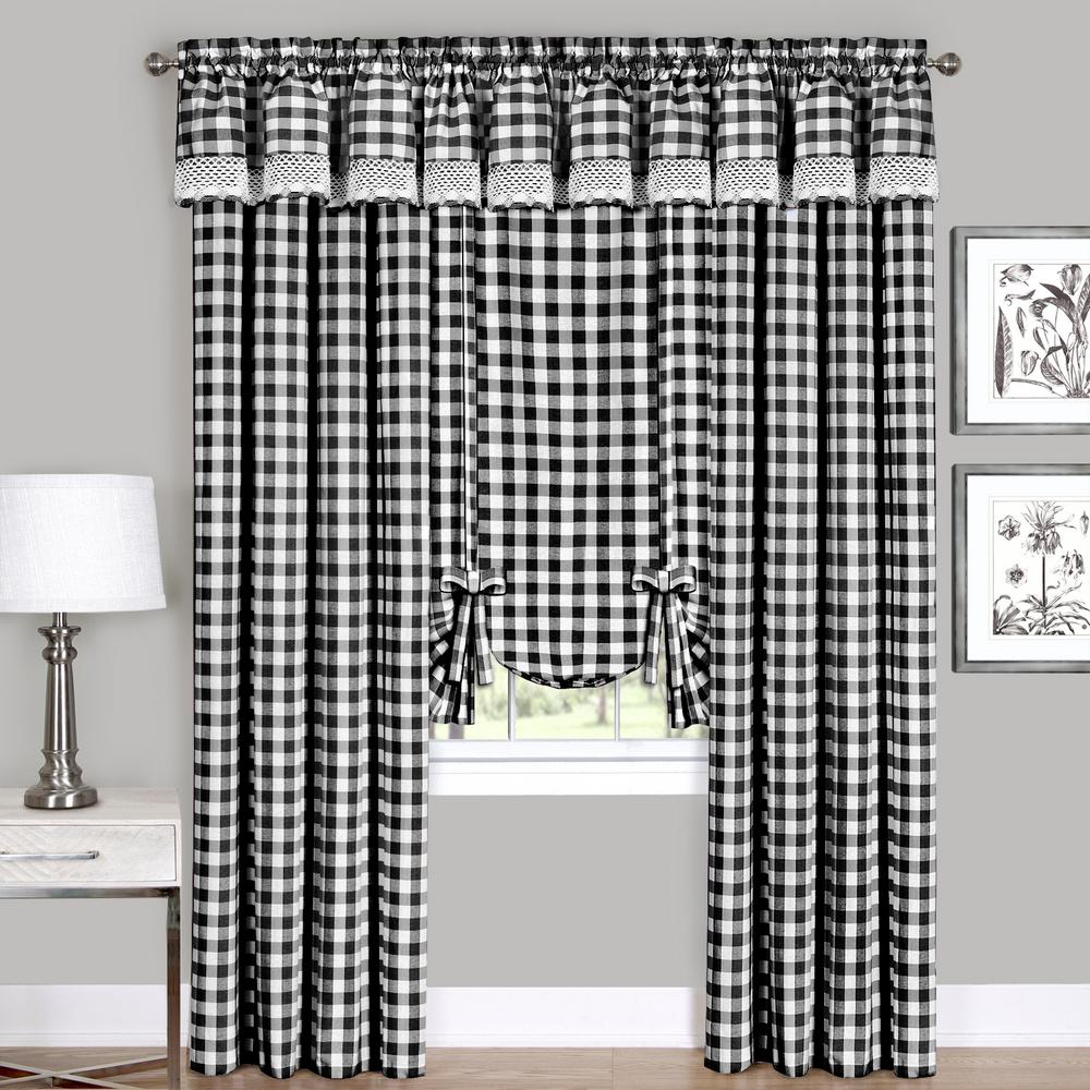 Assorted Colors Country Farmhouse Buffalo Plaid Window Valance Treatment