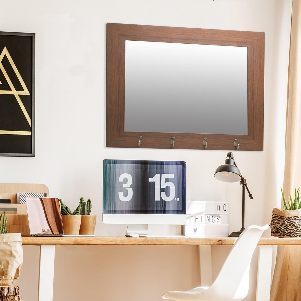 Pinnacle Foyer Hook Rectangular Dark Brown Wall Mirror 1801 6081