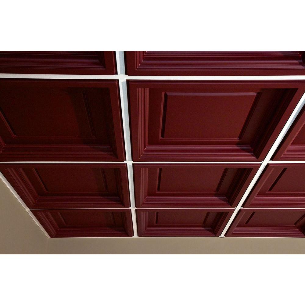 Ceilume Madison Merlot 2 Ft X 2 Ft Lay In Coffered Ceiling Panel Case Of 6