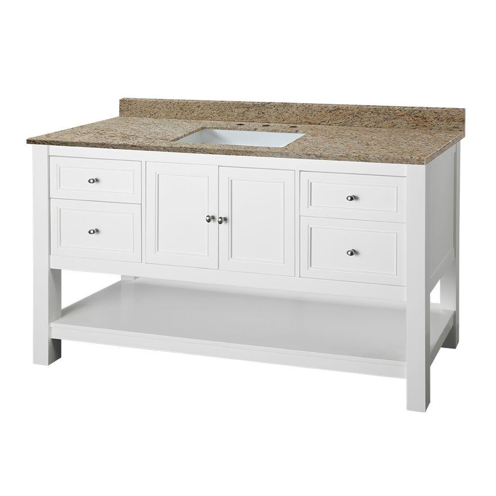 Home Decorators Collection Gazette 61 in. W x 22 in. D Vanity in White