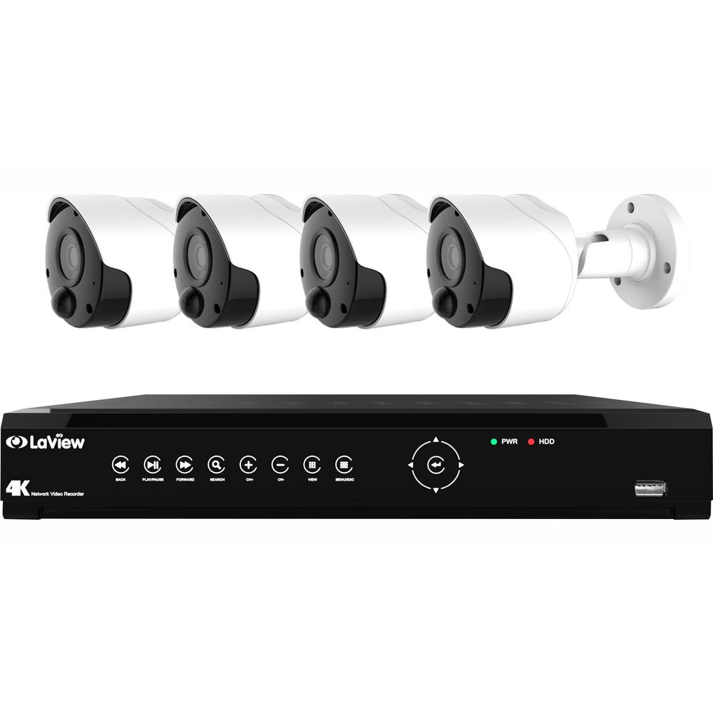 LaView 8Channel UltraHD 4K IP NVR 2TB HDD Indoor/Outdoor Surveillance
