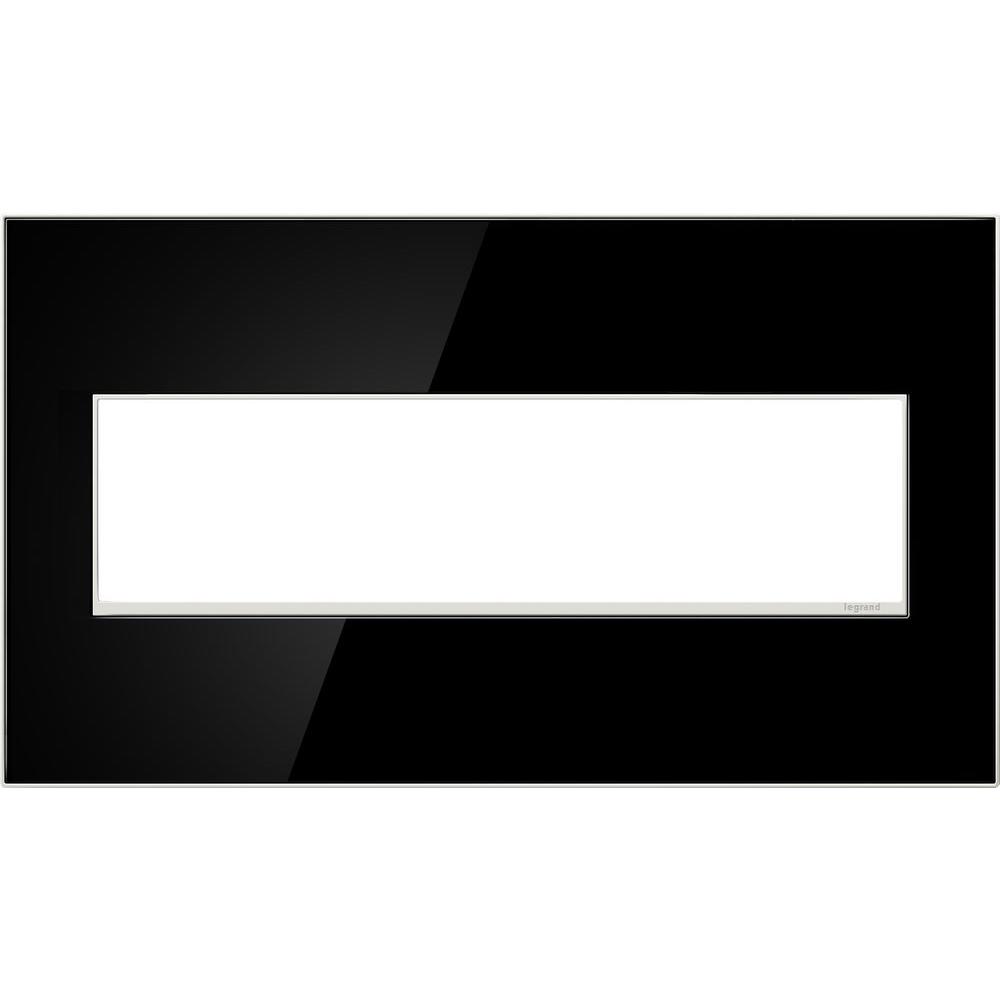 Legrand adorne 4Gang 2 Module Wall Plate Mirror BlackAWM4GMB4 The