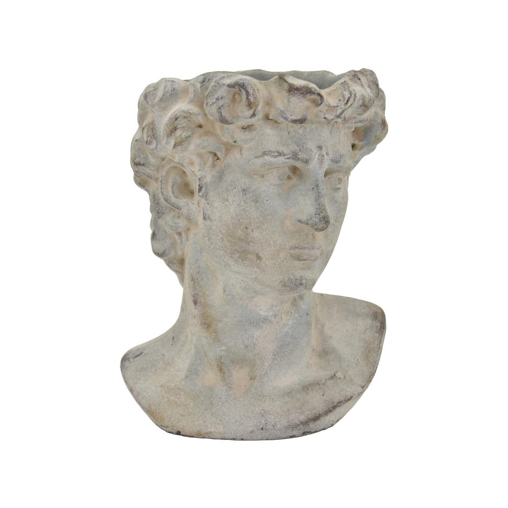 UPC 726674439136 product image for THREE HANDS 5 in. L x 5 in. W x 6 in. H Gray Terracotta Head Planter | upcitemdb.com
