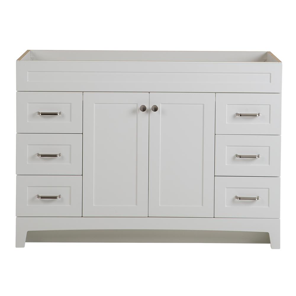 thornbriar 48 in. w x 21 in. d bathroom vanity cabinet in polar white