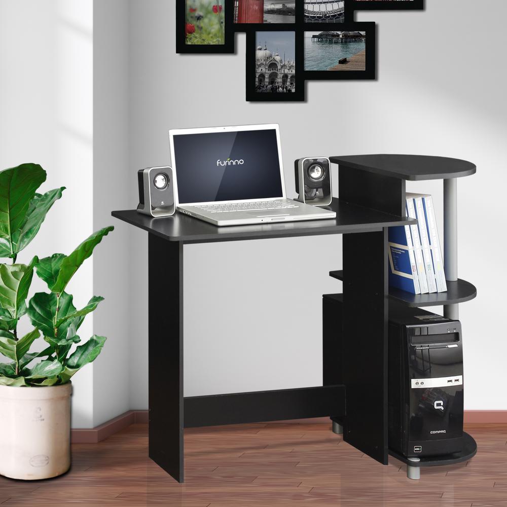 Furinno Compact Black/Grey Computer Desk-11181BK/GY - The ...