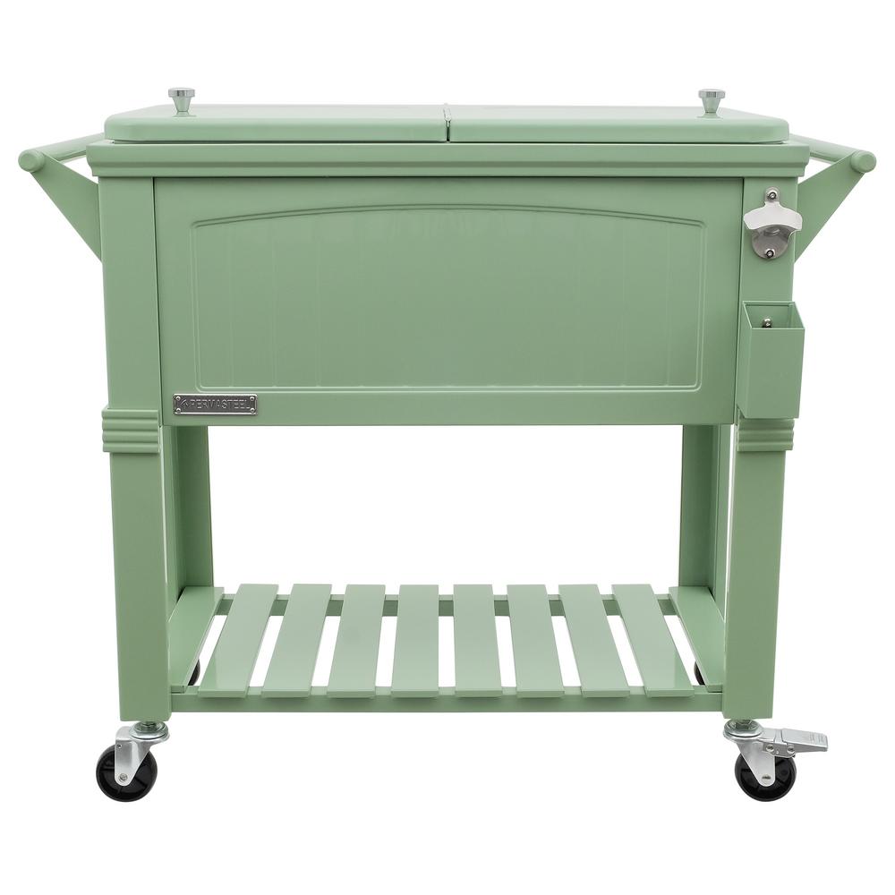 Permasteel 80 Qt Sage Antique Furniture Style Rolling Patio Cooler Ps 203f1 The Home Depot - Permasteel 80 Qt Rolling Patio Cooler Cart In Blue Permasteel 80 Qt Sage Antique Furniture Style Rolling Patio Cooler Ps 203f1 The Home Depot - Permasteel 80 Qt Rolling Patio Cooler Cart In Blue