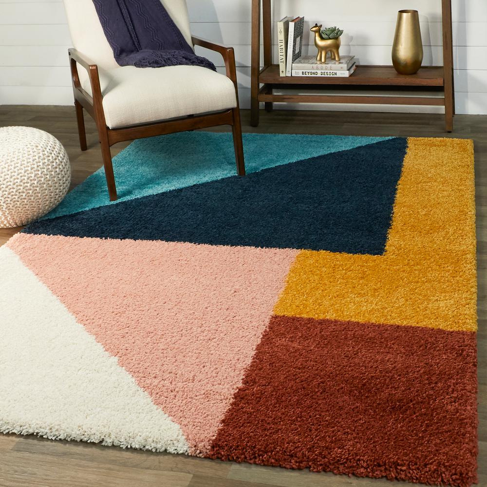 Balta Jordan Multicolor 8 Ft X 10 Ft Color Block Shag Area Rug 3011983 The Home Depot