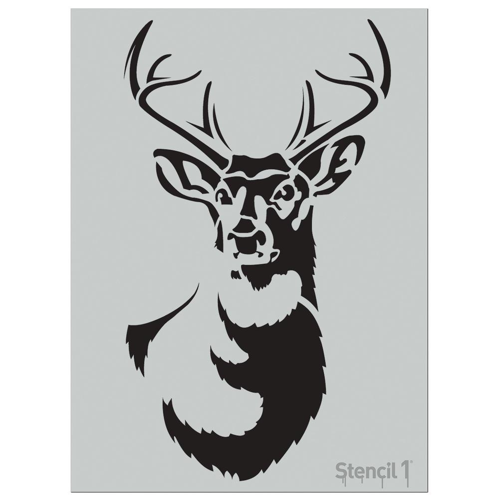 Stencil1 Large Antlered Deer Stencil S1 01 52L The Home Depot   Stencil1 Stencils S1 01 52l 64 1000 