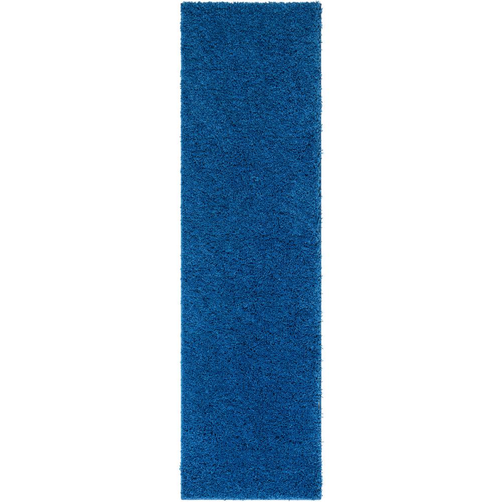 Well Woven Madison Shag Plain Dark Blue 2 ft. x 7 ft. Modern Solid Runner Rug70442 The Home Depot