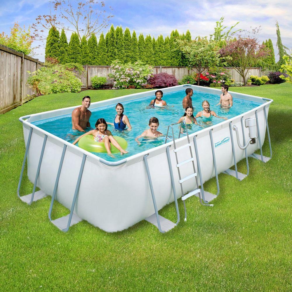 a rectangular swimming pool