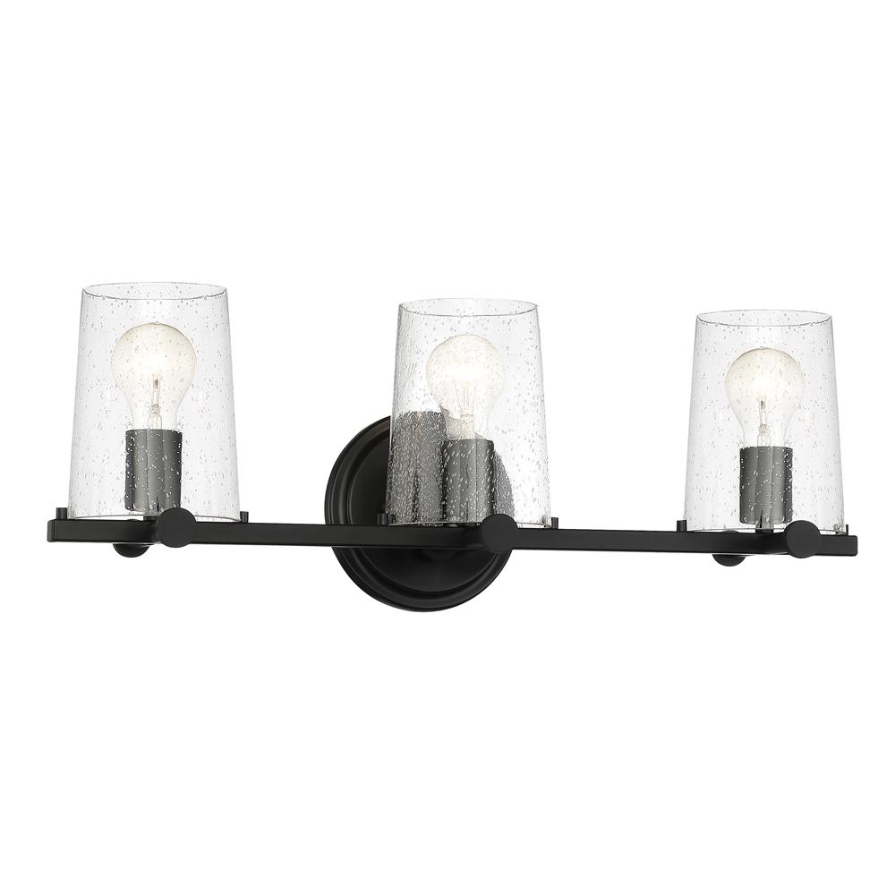 Designers Fountain Matteson 3-Light Matte Black Bath Bar Vanity Light ...