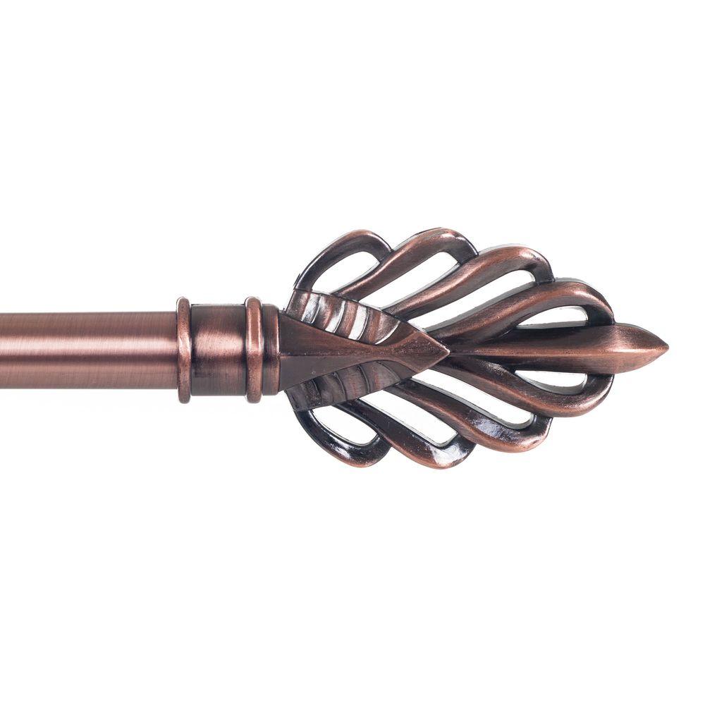 48 in. 86 in. Telescoping 3/4 in. Curtain Rod in Antique Copper with