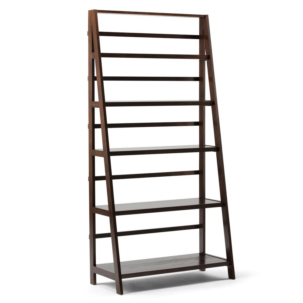 Simpli Home Acadian Tobacco Brown Ladder BookcaseAXWELL3016W The