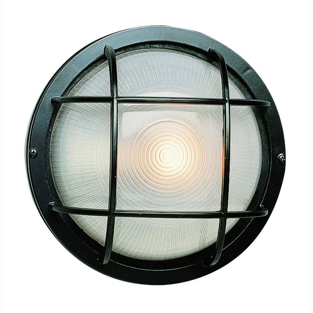 Bel Air Lighting Bulkhead 1Light Black Outdoor Wall or Ceiling Mounted