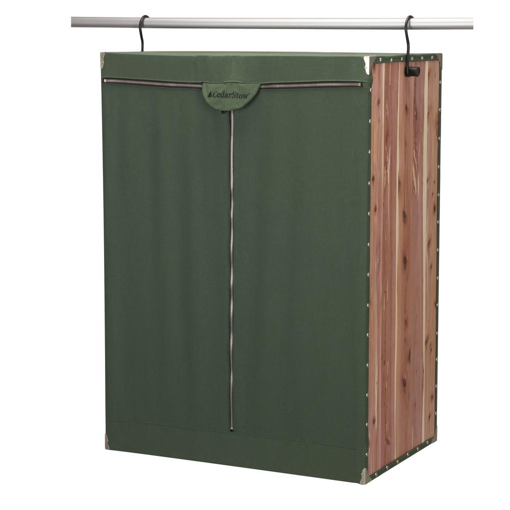 Household Essentials Natural Eastern Red Cedar Green Canvas Extra Wide Hanging Garment Bag-2534 ...