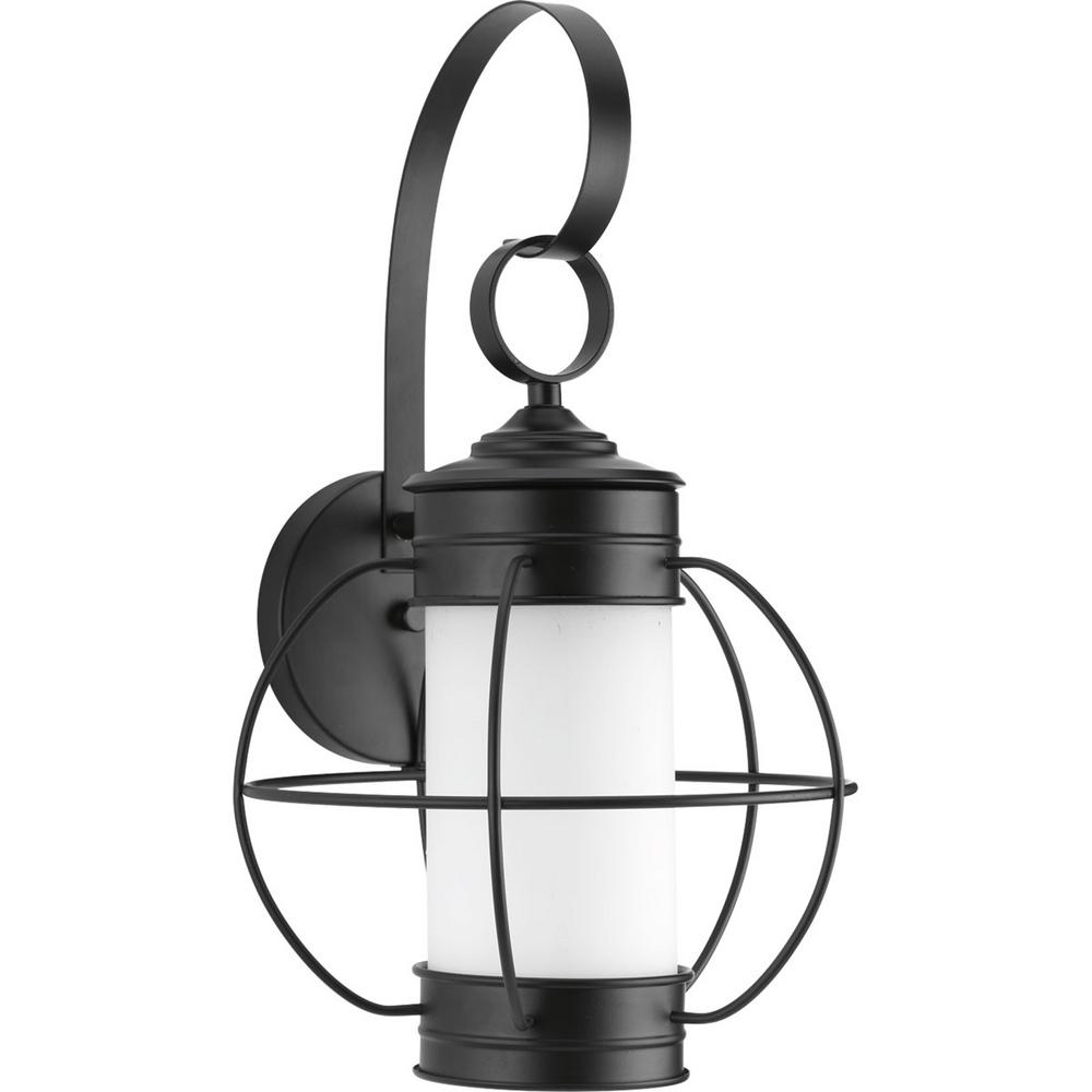 Progress Lighting Haddon Collection 1 Light Black 17 In Outdoor Haddon Collection 1 Light Black 17 In Outdoor Wall Lantern