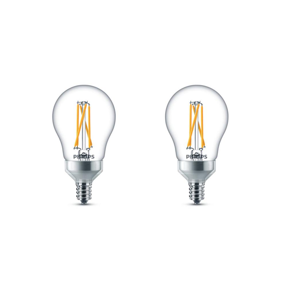 Philips 60Watt Equivalent Soft White A15 Dimmable Candelabra Base LED Light Bulb with Warm Glow