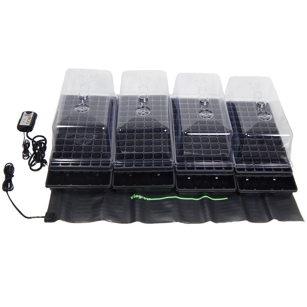 Viagrow Quad Propagation Kit with Heat Mat, Flat Tray, Flat Insert