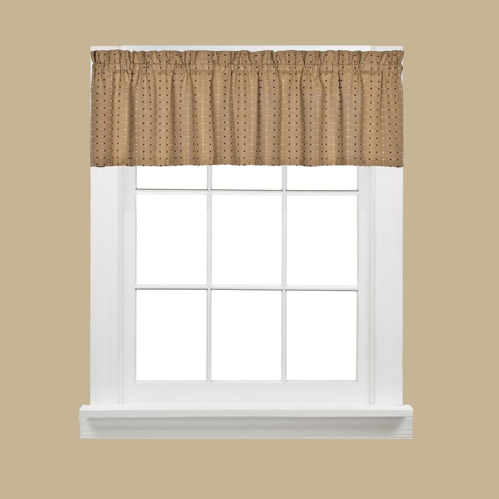 SKL Home Hopscotch 58 in. W x 13 in. L Polyester Window Valance in Tan