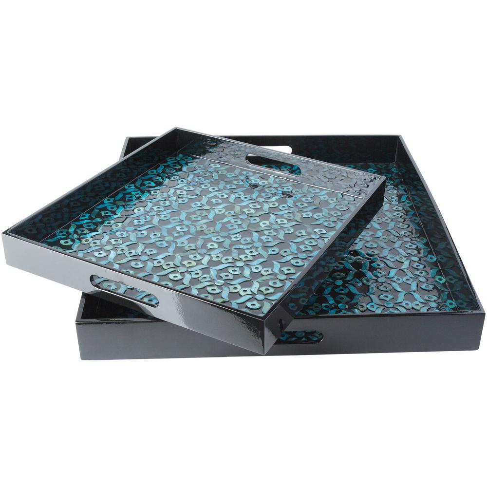 teal decorative tray