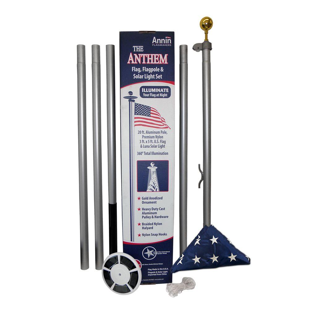 Annin Flagmakers 20 ft. Aluminum Flagpole with 3 ft. x 5 ft. Nylon US