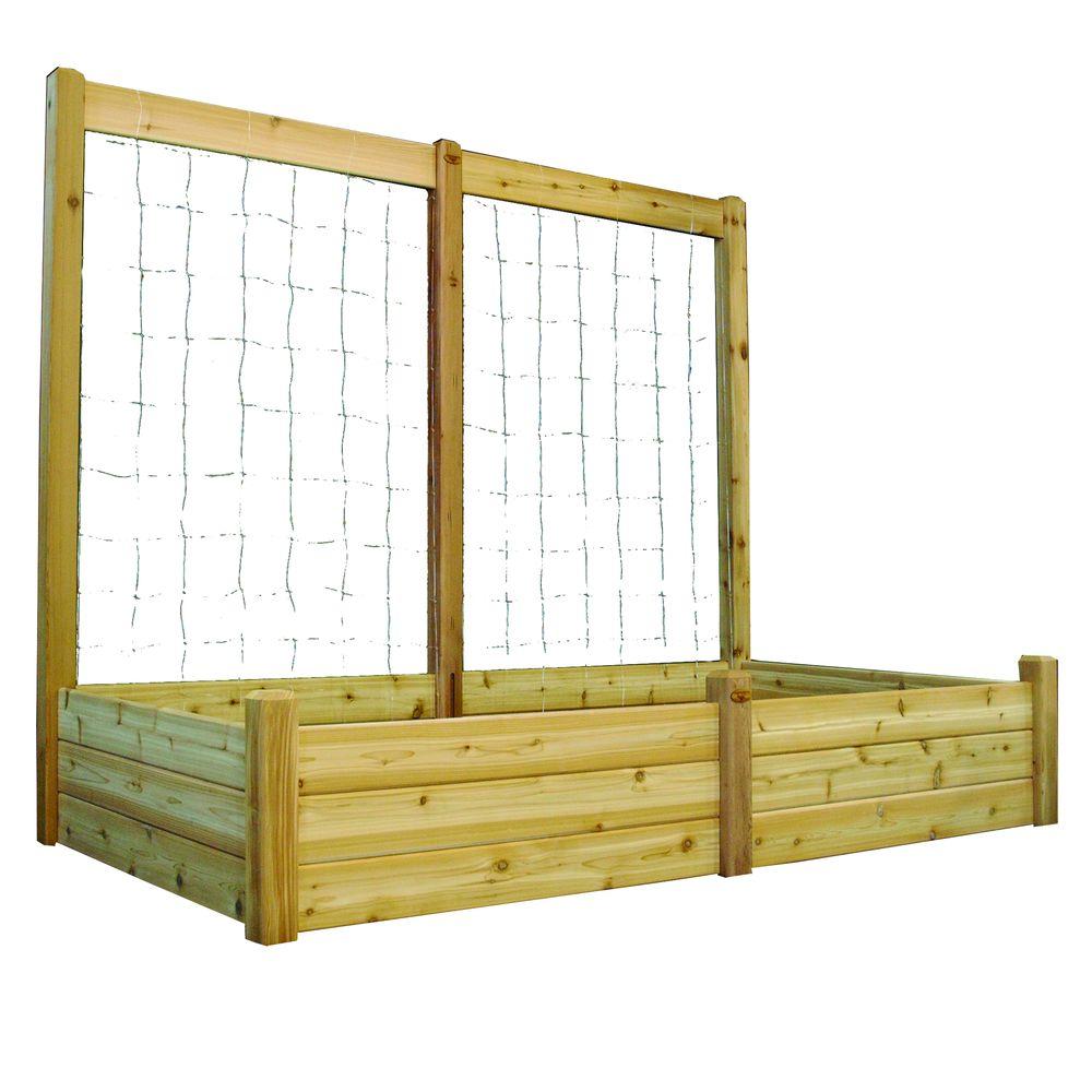 Gronomics 48 In X 95 19 Raised Garden Bed With W 80 H Trellis Kit